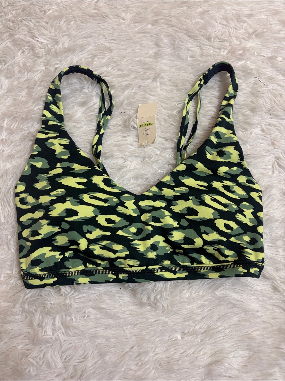 NWT Offline By Aerie Medium Support Leopard Print Mesh Back Sports Bra XS